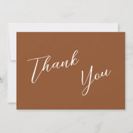 Minimalist Terra Cotta & White Simple Bröllop Tack Kort