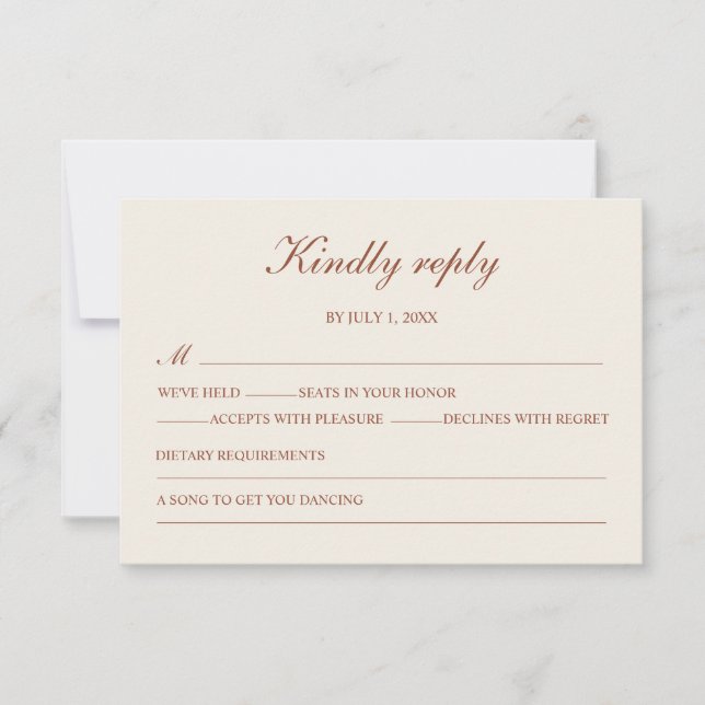  Minimalist Terraco Simple Elegant RSVP OSA Kort (Framsida)
