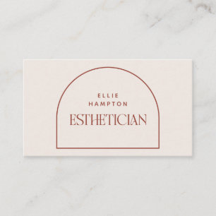 Minimalist Terracotta Arch Beauty Esthetician Busi Visitkort