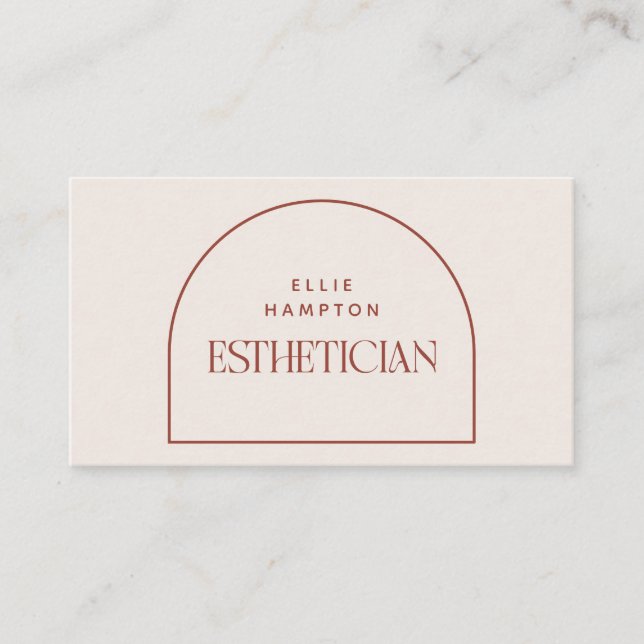 Minimalist Terracotta Arch Beauty Esthetician Busi Visitkort (Framsida)