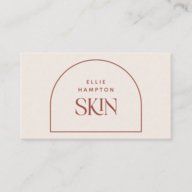 Minimalist Terracotta Arch Beauty Esthetician Visitkort (Framsida)