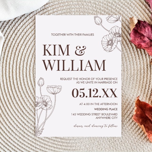 Minimalist Terracotta Boho Bröllop Inbjudningar (Minimalist Boho Terracotta Wedding Invitation)