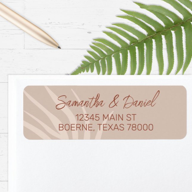 Minimalist Terracotta Boho Returadress Etikett (Boho Terracotta Return Address Labels)