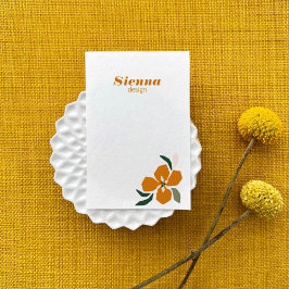 Minimalist Terracotta Botanical Landcape Designer Visitkort