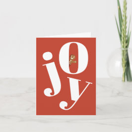 Minimalist Terracotta Joy Gingerbröd jul Helgkort