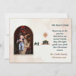 Minimalist Terracotta Nativity Journey Arch Photo Julkort