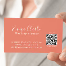Minimalist Terracotta Scan Code Business Card