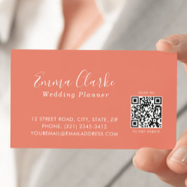 Minimalist Terracotta Scan Code Business Card Visitkort