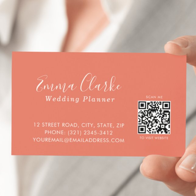 Minimalist Terracotta Scan Code Business Card Visitkort (Skapare uppladdad)