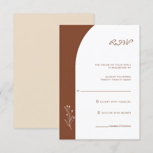 Minimalist Terrakotta Boho Bröllop Svar Kort