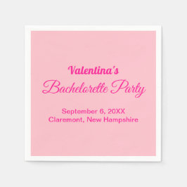 Minimalist Text-Based Pink Bachelorette Party Pappersservett