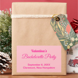 Minimalist Text-Based Pink Bachelorette Party Rektangulärt Klistermärke