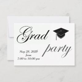 Minimalist Text High School Graduation Party  Inbjudningar