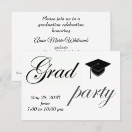 Minimalist Text High School Graduation Party  Inbjudningar