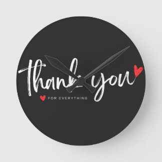 Minimalist "Thank You" Wall Clock Rund Klocka