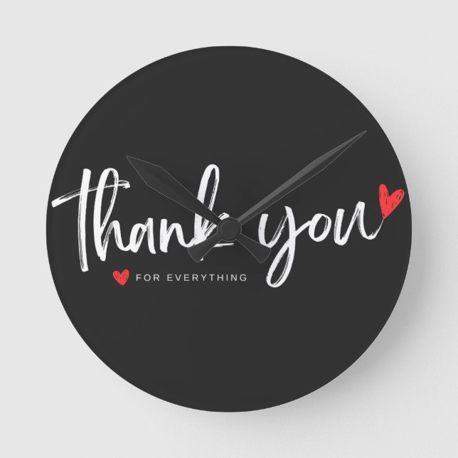 Minimalist "Thank You" Wall Clock Rund Klocka (Framsida)