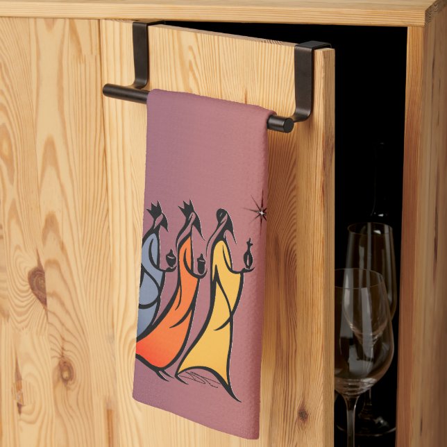 Minimalist Three Wise Men Kökshandduk (Thirds Fold)