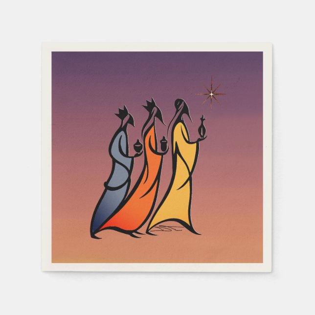 Minimalist Three Wise Men Pappersservett (Framsidan)