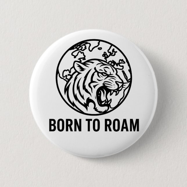 Minimalist Tiger Outline Hoodie Knapp (Framsida)