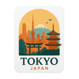 Minimalist Tokyo Japan Travel Souvenir Magnet 
