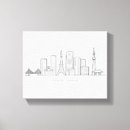 Minimalist Tokyo Skyline Illustration Canvastryck