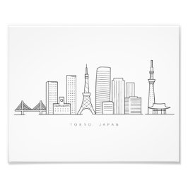 Minimalist Tokyo Skyline Illustration Fototryck