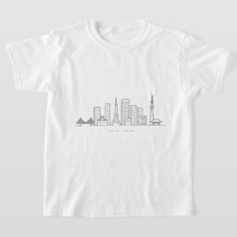Minimalist Tokyo Skyline Illustration T Shirt