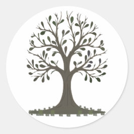 🌳 Minimalist Tree of Life Sticker - Modern Nature Runt Klistermärke