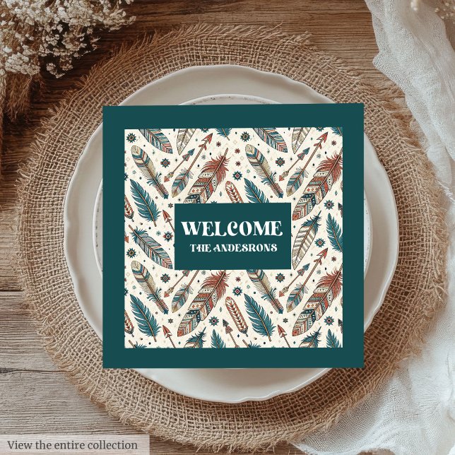 Minimalist Tribal Napkins Personalized Ethnic Art Pappersservett (Minimalist Tribal Napkins Personalized Ethnic Art)