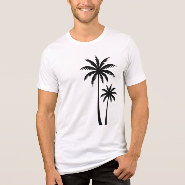 Minimalist Tropical Palm Trees Silhouette Art Tee (Framsida)
