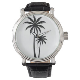 Minimalist Tropical Palm Trees Silhouette Art Tee Armbandsur