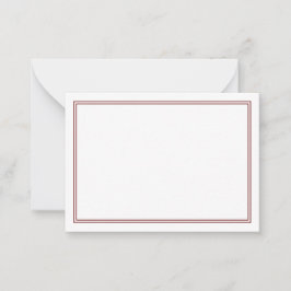 Minimalist två Gräns Maroon Anteckningskort