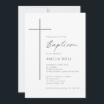 Minimalist Typography cross baptism Inbjudningar<br><div class="desc">Inivite your guest to your event with this minimalist and simple baptism invitation card,  features simple text with prominent cross. For more advanced customisation of this design,  e.g. changing layout,  font or text size please click the "CUSTOMIZE" button above. Please contact me for any questions!</div>