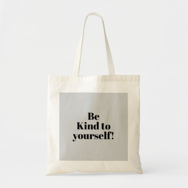 MINIMALIST TYPOGRAPHY QUOTE TOTE BAG TYGKASSE (Framsidan)