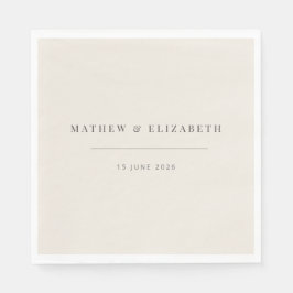 Minimalist Typography Wedding Soft Beige Pappersservett
