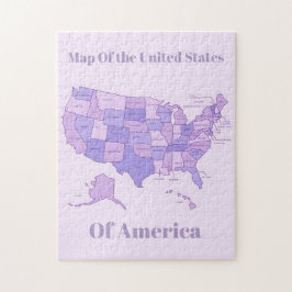 Minimalist United States Map Pink Purple Art Pussel