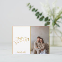 Minimalist Valentine's Day Custom Photo & Text  Vykort