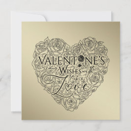 Minimalist Valentine's Day  Line Art Julkort