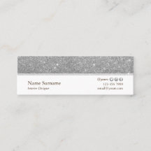 Minimalist visitkort för silverglitterformgivare