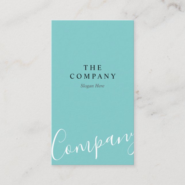 Minimalist visitkort för turkosTypolodrät (Framsida)