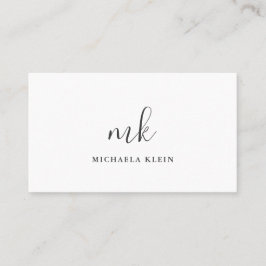 Minimalist vit & grått skrivar monogramen visitkort