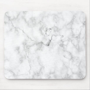 Minimalist vitmarmor Mousepad Musmatta