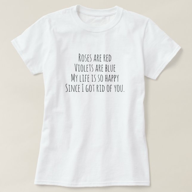 Minimalist vitsvart för rolig frånskild chic dikt t shirt (Design framsida)