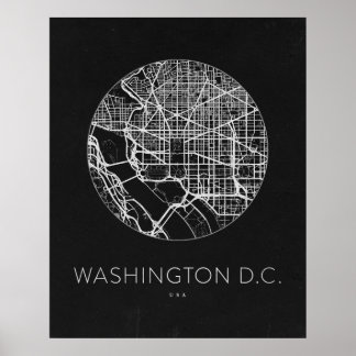 Minimalist Washington DC City Karta Poster
