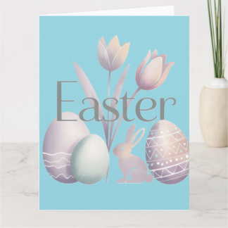 Minimalist Watercolor Easter Typographic Design Kort