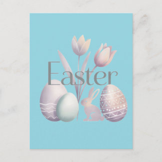 Minimalist Watercolor Easter Typographic Design Vykort