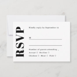 Minimalist Wedding. Black & White Clean Typography OSA Kort