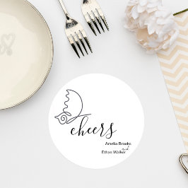 Minimalist Wedding Coaster Underlägg Papper Rund