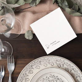 Minimalist Wedding Cocktail Napkin Pappersservett