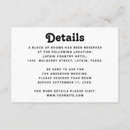 Minimalist Wedding Details | Modern Information Tilläggskort